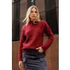 Blusa De Tricot Cacharel Manga Longa Atacado Feminina Revanche Fercal Vinho