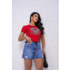 Shorts Jeans Boyfriend Com Barra A Fio e Abertura Atacado Feminino Revanche Akola Azul 
