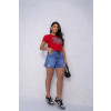 Shorts Jeans Boyfriend Com Barra A Fio e Abertura Atacado Feminino Revanche Akola Azul 