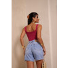 Bermuda Jeans Boyfriend 1/2 Coxa Atacado Feminina Revanche Ballia Azul