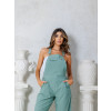 Jardineira Wide Leg Com Bolso Atacado Feminina Revanche Diffa Verde