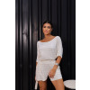 Conjunto Listrado Blusa Ampla e Shorts Atacado Feminino Revanche Ocara Mescla