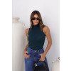 Blusa de Tricot Regata e Gola Alta Atacado Feminina Revanche Swetes Verde Escuro