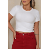 Blusa Cropped Canelado Atacado Feminina Revanche Gibara Branco