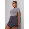 Blusa Cropped Canelado Atacado Feminina Revanche Gibara Cinza