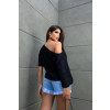 Blusa ampla texturizada atacado feminina Revanche Sevilha Preto