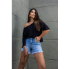 Blusa ampla texturizada atacado feminina Revanche Sevilha Preto