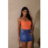 Blusa Básica Alcinha Corrente Atacado Feminina Revanche Dumbria Laranja Pessego