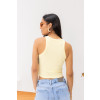 Blusa Regata Canelada Básica Atacado Feminina Revanche Pikine Amarelo Claro