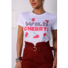 T-Shirt Estampada Com Pedraria Atacado Feminina Revanche Kazan Branco