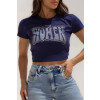 Camiseta Estampada Word Women Atacado Revanche Lagunillas Azul Marinho