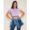 Baby Look Atacado Cropped Feminino Revanche Teblissi Lilás Frente