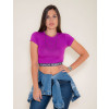 Baby Look Atacado Cropped Feminino Revanche Teblissi Roxo Frente