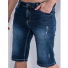 Bermuda Jeans Atacado Masculina Revanche Adam Azul Detalhe Frente