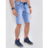 Bermuda Jeans Atacado Masculina Revanche Coréia do Norte Azul Detalhe Lado