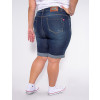 Bermuda Jeans Atacado Plus Size Feminina Revanche Roux Azul Costas