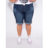 Bermuda Jeans Atacado Plus Size Feminina Revanche Roux Azul Frente
