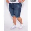 Bermuda Jeans Atacado Plus Size Feminina Revanche Roux Azul Lado