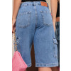 Bermuda Jeans Jorts Cargo Bolso Faca Atacado Feminina Revanche Naviraí