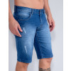 Bermuda Jeans Atacado Masculina Revanche Facundes Azul Detalhe Lateral