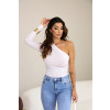Blusa Manga Longa Ombro Só Atacado Feminino Revanche Arícia Branco