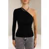 Blusa Manga Longa Ombro Só Atacado Feminino Revanche Arícia Preto
