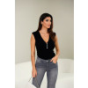 Blusa Com Botões Na Vista Atacado Feminino Revanche Andríaca Preto