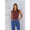 Blusa Franzida Atacado Feminina Revanche Livadiá Marrom Escuro