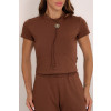 Blusa Moletom Gola Careca Atacado Feminina Revanche Amalfi marrom