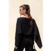 Blusa Ampla Manga Flutuante Atacado Feminina Revanche Alisca Preto