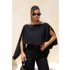 Blusa Ampla Manga Flutuante Atacado Feminina Revanche Alisca Preto