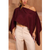 Blusa Ampla Manga Flutuante Atacado Feminina Revanche Alisca Vinho