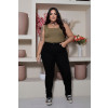 Blusa Curvy Alça Larga Atacado Feminina Revanche Pallantia Verde Musgo