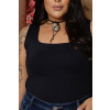 Blusa Curvy Alça Larga Atacado Feminina Revanche Pallantia Preto