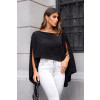 Blusa Ampla Manga Flutuante Atacado Feminina Revanche Laranda Preto