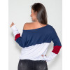 Blusa Atacado Ampla com Recorte Feminina Revanche Iemen Azul Marinho Costas