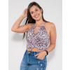 Blusa Atacado Animal Print Feminina Revanche Dyanna Rosa Frente