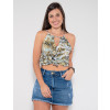 Blusa Atacado Animal Print Feminina Revanche Dyanna Verde Frente