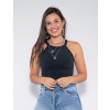 Blusa Atacado Canelada Feminina Revanche Héloise Preto Frente