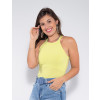 Blusa Atacado Canelada Feminina Revanche Héloise Amarelo Lado