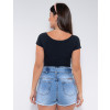 Blusa Atacado Canelada Feminina Revanche Jasmin Preto Costas