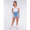 Blusa Atacado Canelada Feminina Revanche Jasmin Branco Look