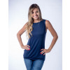 Blusa Atacado com Abertura nas Costas Feminina Revanche Proença Azul Murano