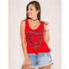 Blusa Atacado com estampa Feminina revanche Verney Vermelho Frente