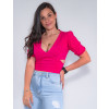 Blusa Atacado Cropped Feminina Revanche Luiza Pink Frente