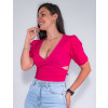 Blusa Atacado Cropped Feminina Revanche Luiza Pink Lateral