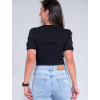 Blusa Atacado Cropped Feminina Revanche Luiza Preto Costas