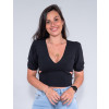 Blusa Atacado Cropped Feminina Revanche Luiza Preto Frente