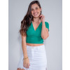 Blusa Atacado Cropped Feminina Revanche Mariah Verde Frente
