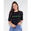 Blusa Atacado Cropped Feminino Revanche No Photos Preto Frente